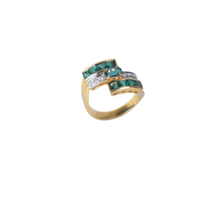 18-karat Gold Emerald and Diamond Rings