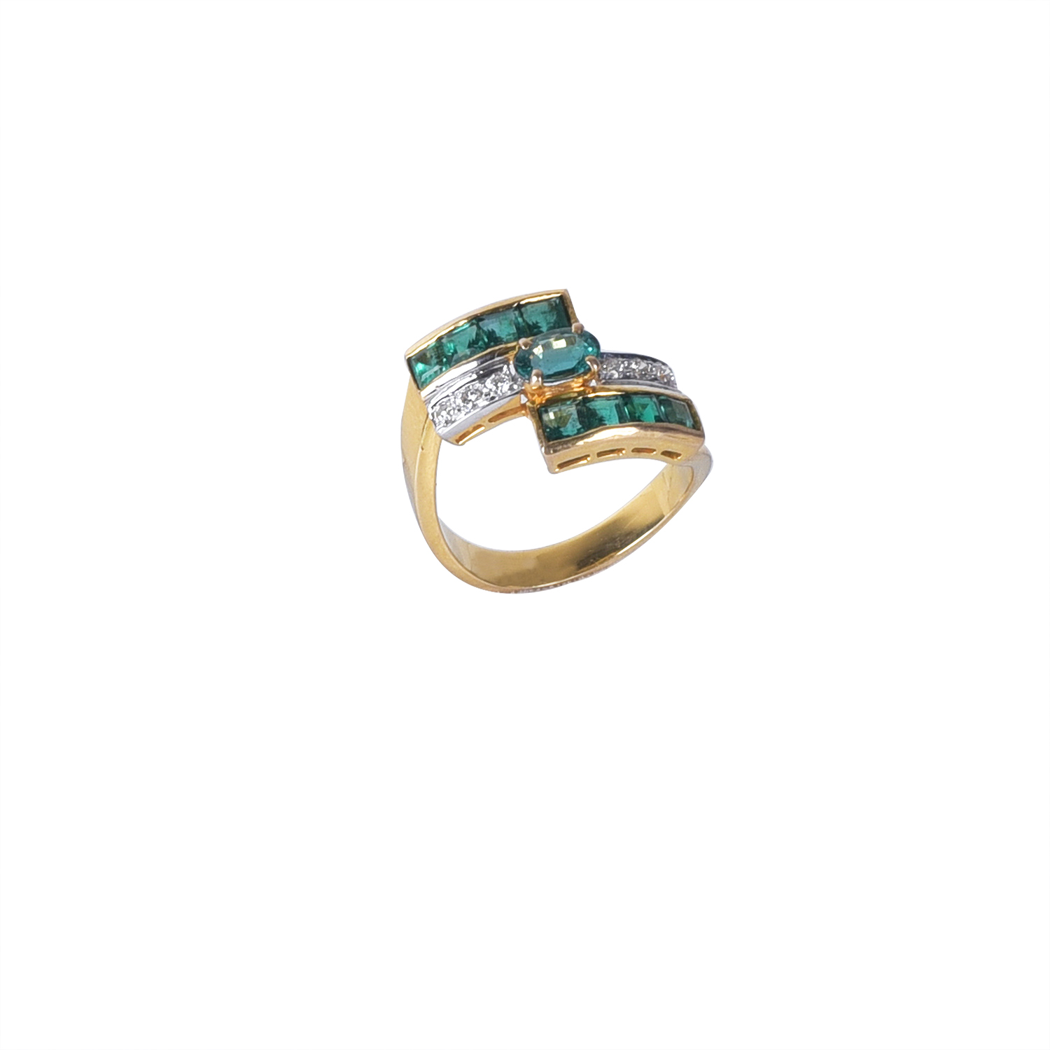 18karat Gold Emerald and Diamond Rings Novelty Jewellers