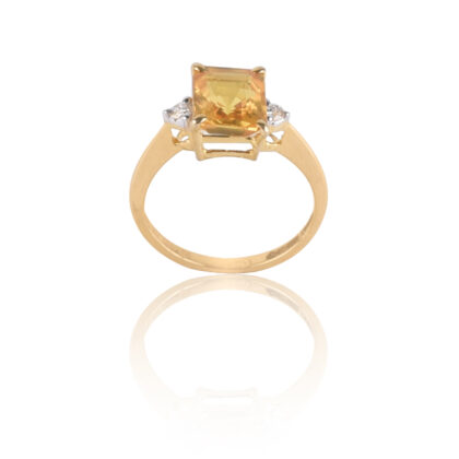 18-karat Gold Yellow Sapphire and Diamond Rings