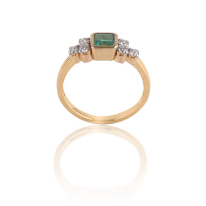 18-karat Gold Emerald and Diamond Rings