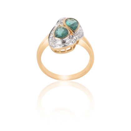 18-karat Gold Emerald and Diamond Rings